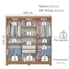 Guarda Roupa Casal 6 Portas 2 Gavetas 163 cm B368 Nature Off White Briz