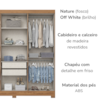 Guarda Roupa Casal 6 Portas 2 Gavetas 163 cm B368 Nature Off White Briz