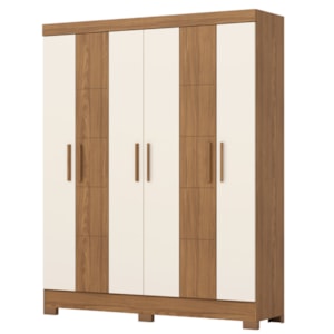 Guarda Roupa Casal 6 Portas 2 Gavetas 163 cm B73 Nature Off White Briz