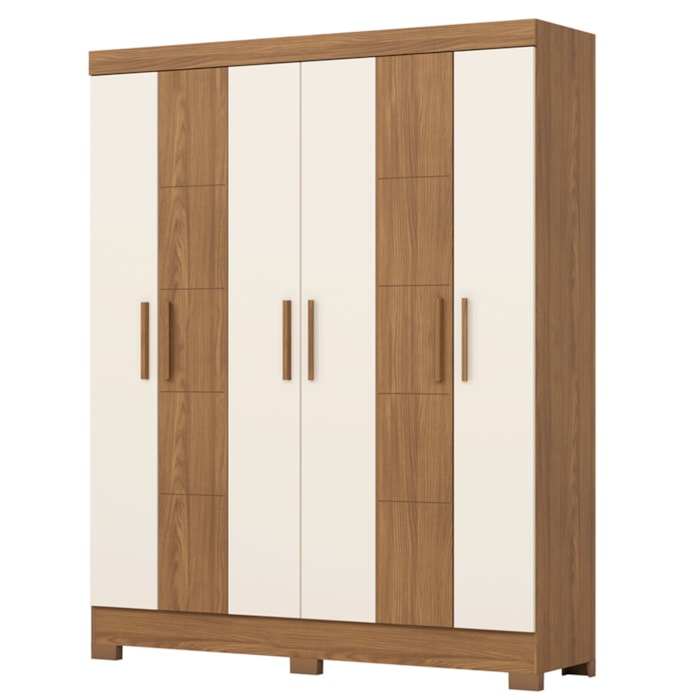 Guarda Roupa Casal 6 Portas 2 Gavetas 163 cm B73 Nature Off White Briz