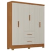 Guarda Roupa Casal 6 Portas 2 Gavetas Primor 181 cm Cinamomo Areia ZANZ