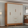 Guarda Roupa Casal 6 Portas 2 Gavetas Primor 181 cm Cinamomo Areia ZANZ