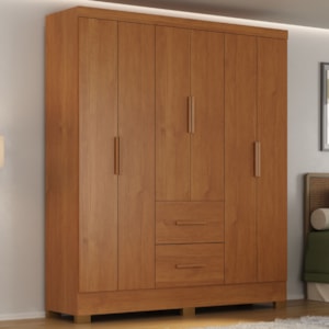 Guarda Roupa Casal 6 Portas 2 Gavetas Primor 181 cm Cinamomo ZANZ