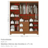 Guarda Roupa Casal 6 Portas 2 Gavetas Primor 181 cm Cinamomo ZANZ