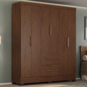 Guarda Roupa Casal 6 Portas 2 Gavetas Primor 181 cm Jacaranda ZANZ