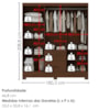 Guarda Roupa Casal 6 Portas 2 Gavetas Primor 181 cm Jacaranda ZANZ