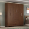 Guarda Roupa Casal 6 Portas 2 Gavetas Primor 181 cm Jacaranda ZANZ