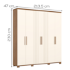 Guarda Roupa Casal 6 Portas 214 cm Avila Nature Off White HENN