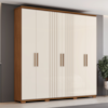 Guarda Roupa Casal 6 Portas 214 cm Avila Nature Off White HENN