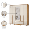 Guarda Roupa Casal 6 Portas 217 cm Com Espelho Denver Freijo Off White Moval