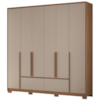 Guarda Roupa Casal 6 Portas 217 cm Denver Carvalho Fendi Moval