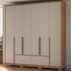 Guarda Roupa Casal 6 Portas 217 cm Denver Carvalho Fendi Moval