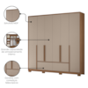 Guarda Roupa Casal 6 Portas 217 cm Denver Carvalho Fendi Moval