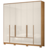 Guarda Roupa Casal 6 Portas 217 cm Denver Freijo Off White Moval