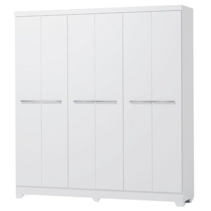Guarda Roupa Casal 6 Portas 217x202 cm E530 Branco Kappesberg