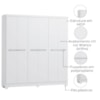 Guarda Roupa Casal 6 Portas 217x202 cm E530 Branco Kappesberg