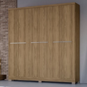 Guarda Roupa Casal 6 Portas 217x202 cm E530 Nogueira Kappesberg