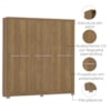Guarda Roupa Casal 6 Portas 217x202 cm E530 Nogueira Kappesberg