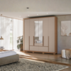 Guarda Roupa Casal 6 Portas 222 cm Com Espelho Denver Carvalho Fendi Moval