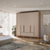 Guarda Roupa Casal 6 Portas 222 cm Denver Carvalho Fendi Moval