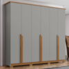 Guarda Roupa Casal 6 Portas 235 cm Andreas Cinza Nature HENN