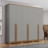 Guarda Roupa Casal 6 Portas 235 cm Andreas Cinza Nature HENN