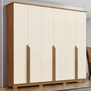 Guarda Roupa Casal 6 Portas 235 cm Andreas Nature Off White HENN