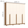 Guarda Roupa Casal 6 Portas 235 cm Andreas Nature Off White HENN