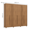 Guarda Roupa Casal 6 Portas 252 cm Norton Nature HENN