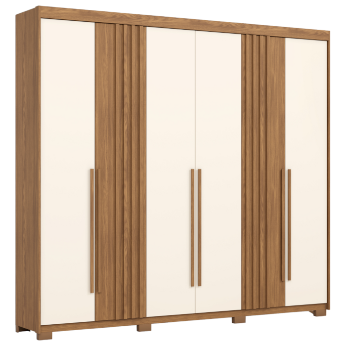 Guarda Roupa Casal 6 Portas 252 cm Norton Nature Off White HENN