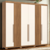 Guarda Roupa Casal 6 Portas 252 cm Norton Nature Off White HENN