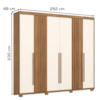 Guarda Roupa Casal 6 Portas 252 cm Norton Nature Off White HENN