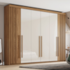 Guarda Roupa Casal 6 Portas 252 cm Norton Nature Off White HENN