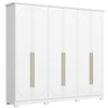Guarda Roupa Casal 6 Portas 256 cm Americano Prime Branco HP HENN