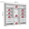 Guarda Roupa Casal 6 Portas 256 cm Americano Prime Branco HP HENN