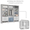Guarda Roupa Casal 6 Portas 256 cm Americano Prime Branco HP HENN