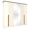 Guarda Roupa Casal 6 Portas 256 cm Napoli Nature Off White HENN