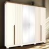 Guarda Roupa Casal 6 Portas 256 cm Napoli Nature Off White HENN