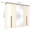 Guarda Roupa Casal 6 Portas 256 cm Napoli Nature Off White HENN