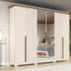 Guarda Roupa Casal 6 Portas 256 cm Napoli Nature Off White HENN