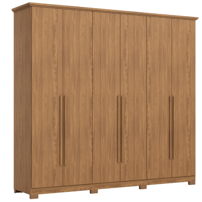 Guarda Roupa Casal 6 Portas 260 cm Leblon Nature HENN