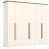 Guarda Roupa Casal 6 Portas 260 cm Leblon Nature Off White HENN