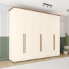 Guarda Roupa Casal 6 Portas 260 cm Leblon Nature Off White HENN