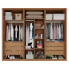Guarda Roupa Casal 6 Portas 268 cm MDF Lizz Cedro Off White DCASA