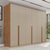 Guarda Roupa Casal 6 Portas 268 cm MDF Lizz Cedro Off White DCASA