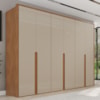 Guarda Roupa Casal 6 Portas 268 cm MDF Lizz Cedro Off White DCASA