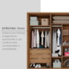 Guarda Roupa Casal 6 Portas 268 cm MDF Lizz Cedro Off White DCASA