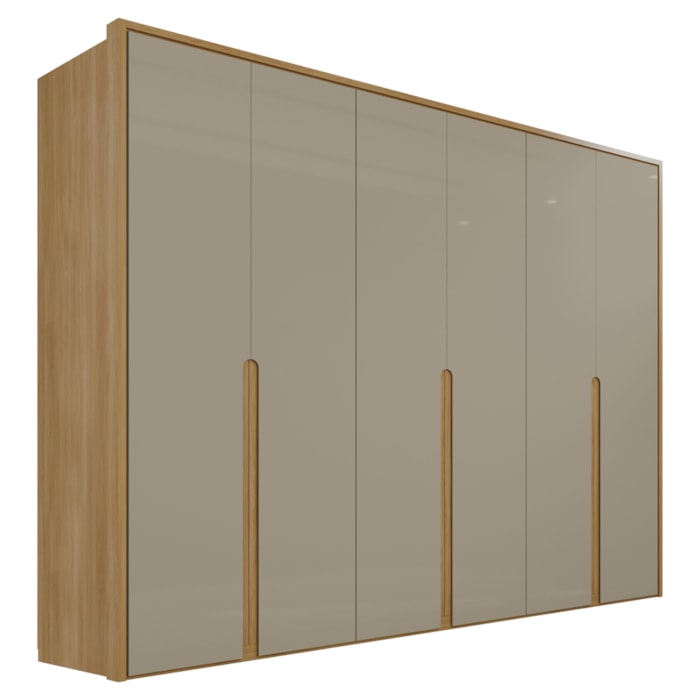 Guarda Roupa Casal 6 Portas 268 cm MDF Lizz Hannover Fendi DCASA