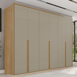 Guarda Roupa Casal 6 Portas 268 cm MDF Lizz Hannover Fendi DCASA