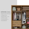 Guarda Roupa Casal 6 Portas 268 cm MDF Lizz Hannover Fendi DCASA